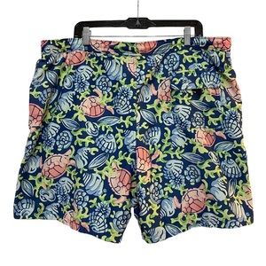 Vinyard Vines Men's Swim Trunks Turtles Seascape Size XL